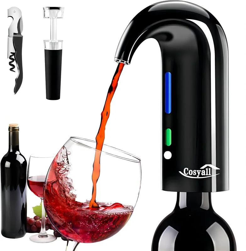 Cosyall Decantador de aireador de vino eléctrico - Negro — Vino y mesa festiva