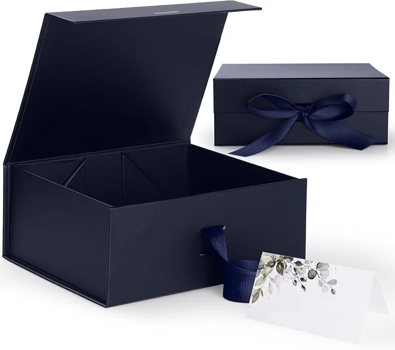 GeeRic Caja de Regalo con Tapa 22 * 16 * 8.8cm, GeeRic Cajas de Regalo Magnéticas con Tapas MagnéTica y Cinta, para Embalaje de Regalos de Bodas y CumpleañOs Navidad — Envoltorio regalo