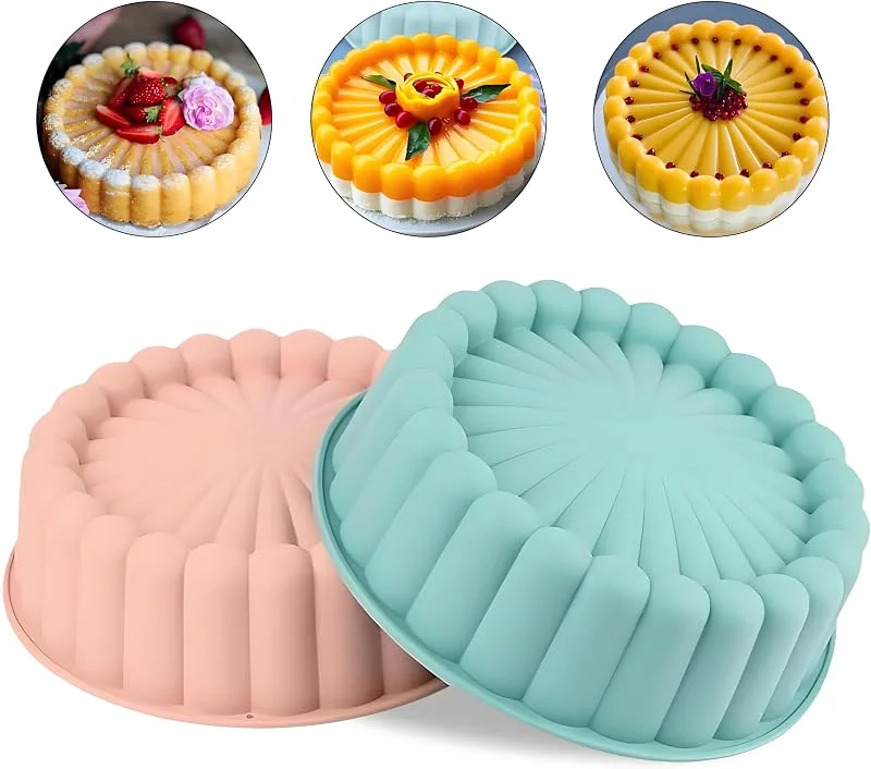 Visita la tienda de SYTTNUM Pastel De Charlotte Molde Silicona 8 Pulgadas 2 Piezas, Moldes Redondos Antiadherentes, Tartas Molde Reutilizable Estriado Molde Bizcocho Para Tartas De Queso, Pan Navidad y Halloween — Hogar y cocina