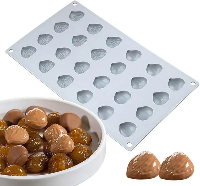 XiaoShenLu moldes para chocolate 3d, chocolate molds molde pastel 3d para postres pudín, 24 agujeros Castaño — Hogar y cocina