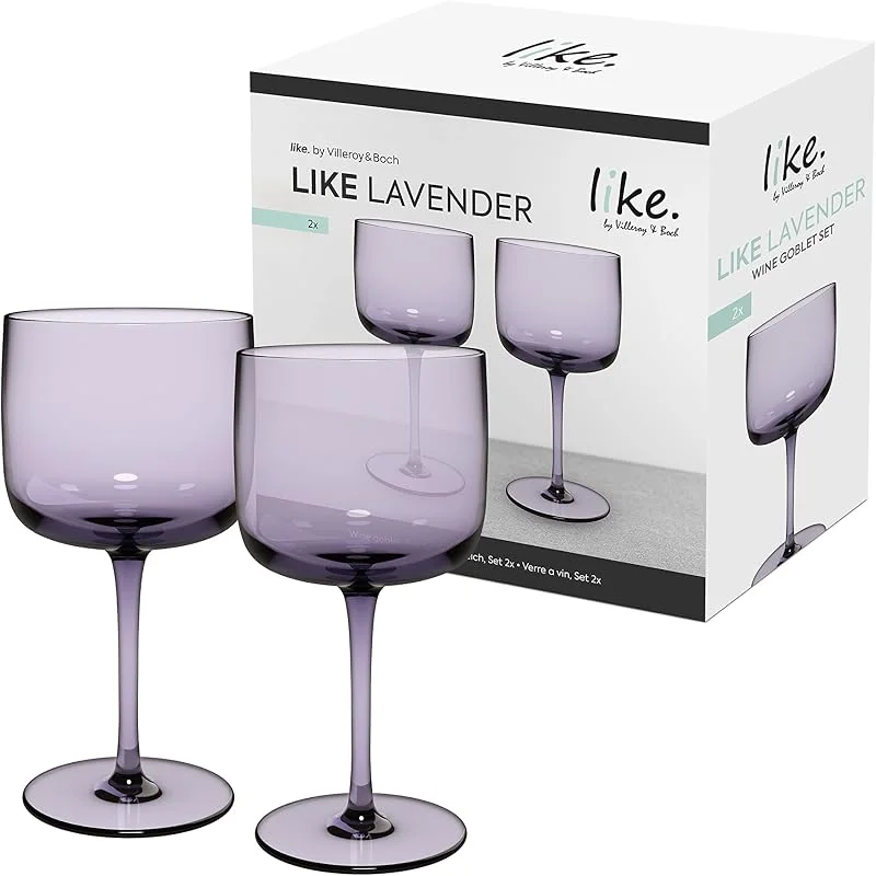 Villeroy & Boch Juego De Copas De Vino Like Lavender, Set 2 Piezas, Vidrio Coloreado Púrpura, Capacidad 270Ml — Vino y mesa festiva