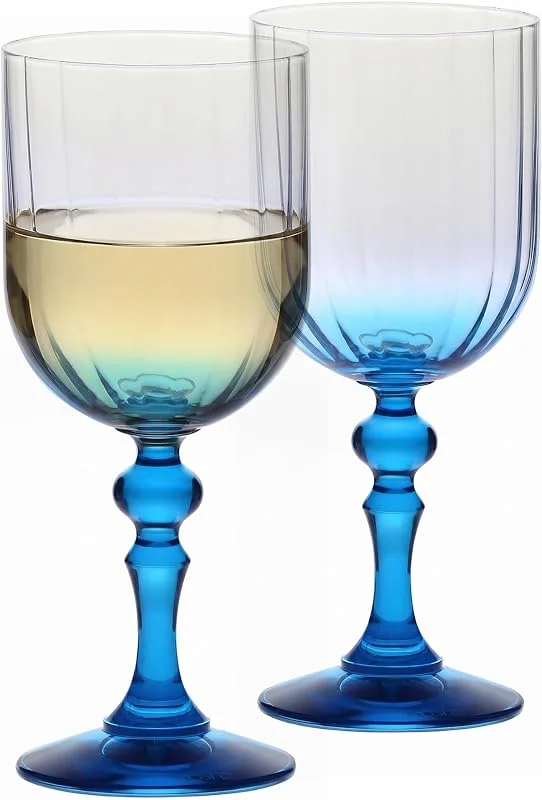 Visita la tienda de Krosno KROSNO Copas de Vino Tinto 2 x 300 ml, Pie Turquesa, Colección Bubble — Vino y mesa festiva