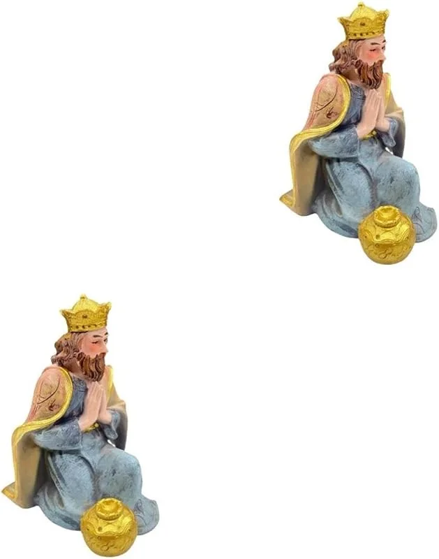 Visita la tienda de ABOOFAN ABOOFAN 2 Piezas Figura del Rey Arrodillado del Belén Navideño en Resina — Decoracion Navidad