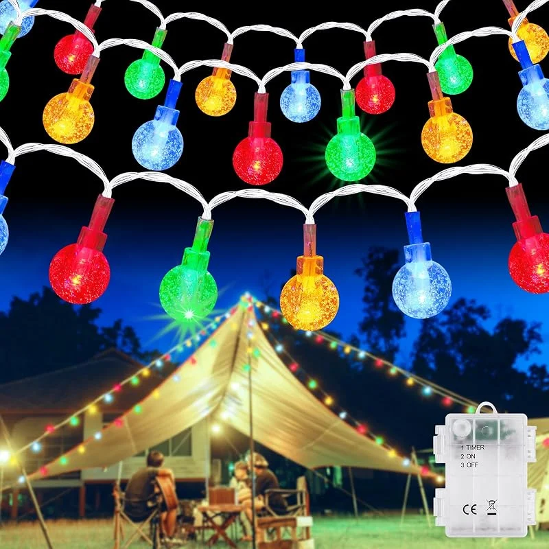 AUAUY Guirnalda de Luces para Exteriores, 6 M, 40 LED, Color — Luces Navidad