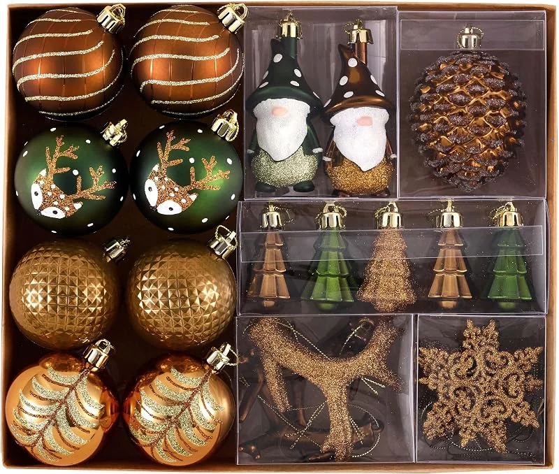 Visita la tienda de Valery Madelyn Valery Madelyn Bolas de Navidad, 40 unidades, 5-9 cm, verde cobre, adornos de bolas irrompibles para decoración de árboles, regalos colgantes — Decoracion Navidad