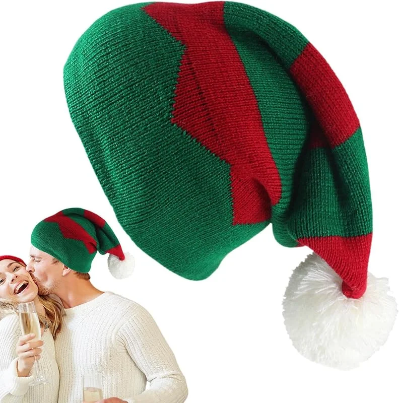 Genérico Gorro Navideño de Punto - Gorros de Santa Navideños para Mujer, Gorro Colorido y Cómodo con Diseño Festivo para Mujer Niña Niño para Usar en Frío Actividades Exteriores Reuniones — Ropa Navidad