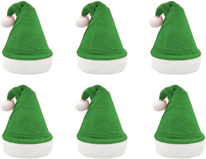 Visita la tienda de Carnavalife Pack 6 Gorro Papá Noel de Navidad de Santa Claus de Terciopelo de Felpe Suave Sombreros Navideño de Invierno para Fiesta Festiva de Año Nuevo para Adultos Unisex (FYQ-359 VERDE) — Ropa Navidad