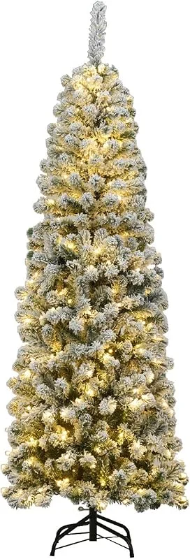 Visita la tienda de COSTWAY COSTWAY Árbol de Navidad Nevado con Luces 180cm — Decoracion Navidad