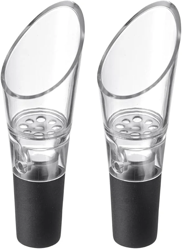 Visita la tienda de Westmark Westmark Caños de decantación Simo – vertedor de vino de con ventilación, accesorio adecuado para muchas botellas de vino, cierre fiable – plástico, acero inoxidable, 2 piezas — Vino y mesa festiva