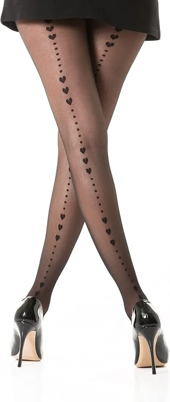 Visita la tienda de Gi&Gi Gi&Gi Medias veladas fantasía en corazón detrás de mujer 40Den Extra Comfort Buen Quanlity Made in Italy N.1559 — Ropa Navidad