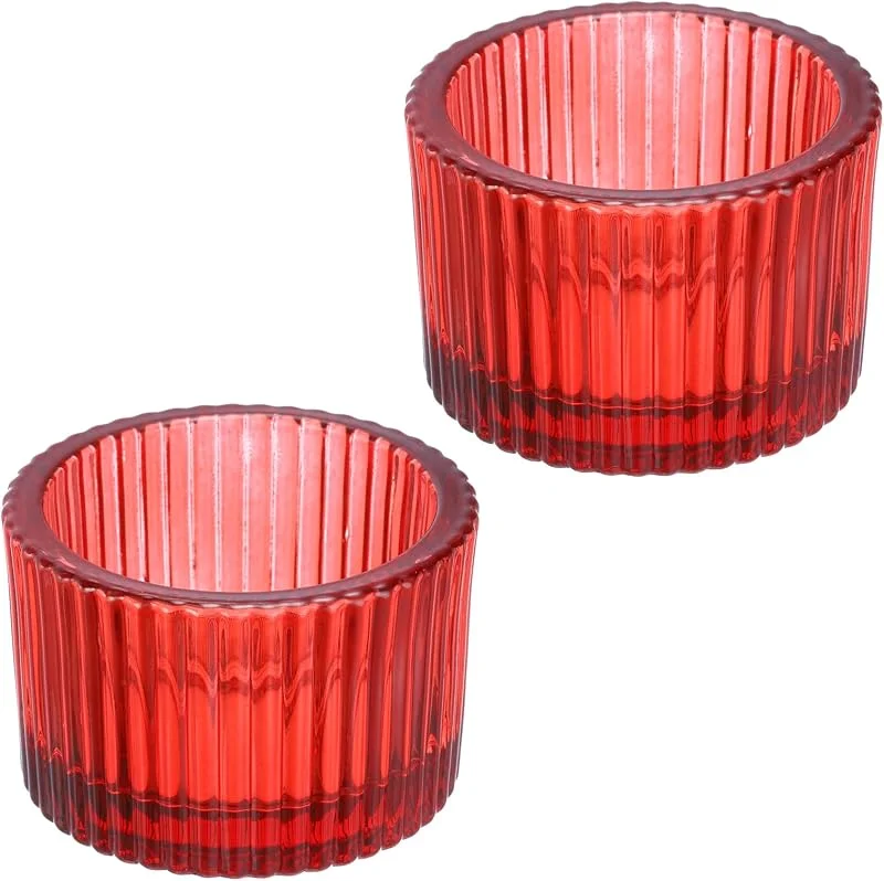 Visita la tienda de PATIKIL PATIKIL 2 Piezas Portavelas de Vidrio para Velas de Té Cena de Boda Rojo — Cena a la luz de velas