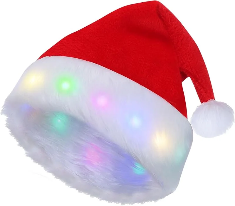 JOKILY Gorro de Papá Noel rojo, gorro de Papá Noel, gorro de Papá Noel, gorro de Papá Noel, gorro de Navidad suave de peluche para Año Nuevo, fiesta festiva de Navidad — Ropa Navidad