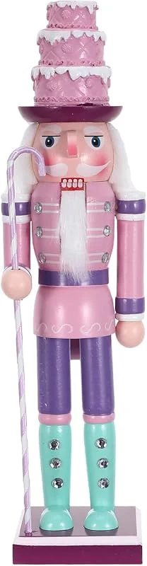 PRETYZOOM Cascanueces de Madera Decorativo de 38 Cm con Cabeza de Pastel, Figura de Soldado Pintada a Mano, Adorno Festivo para Centro de Mesa y Decoración Interior en Pascua y Navidad — Decoracion Navidad