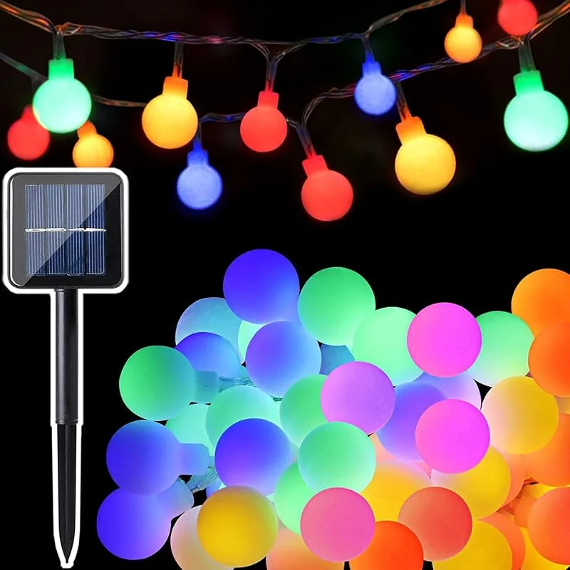 TIYUPA Guirnalda Solar Exterior 7M, 50LED Cadena de Luces Con 8 Modos - Impermeable Decorativa Para Navidad, Fiestas, Jardines, Boda, Patio, Dormitorio, Festivales - Multicolor — Luces Navidad