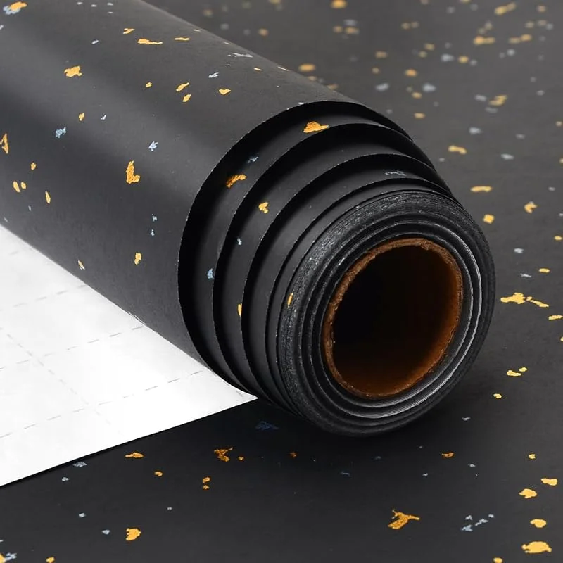 Visita la tienda de KISPATTI Papel de Regalo Negro, 43 cm x 10 m Papel Regalo Negro Oro Plata para Navidad Cumpleaños Aniversario Bodas — Envoltorio regalo
