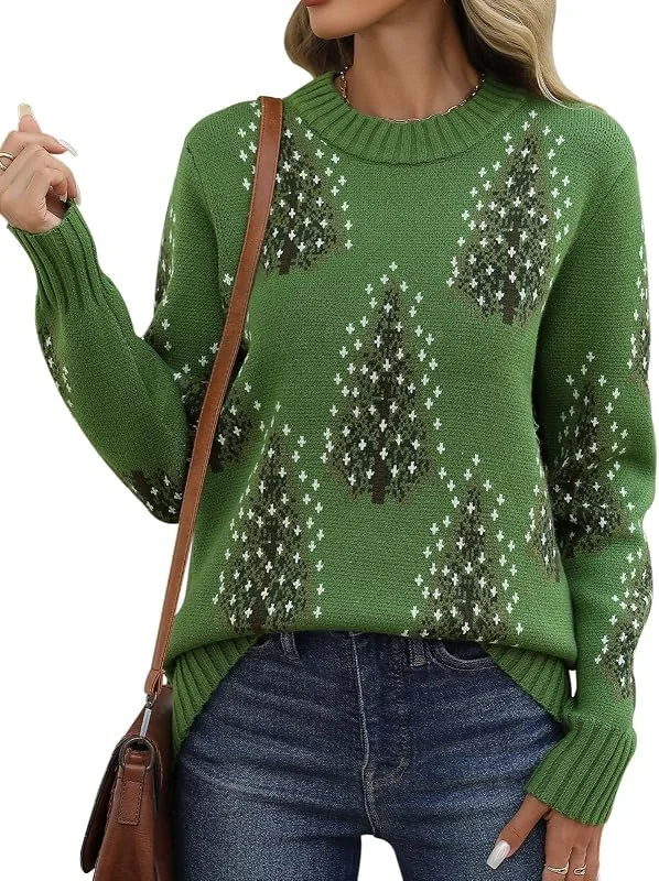 Visita la tienda de HEEKPEK heekpek Jersey Navidad Mujer Cuello Redondo Punto Jersey Oversize Mujer Invierno Termico Jerseys de Navidad Suéter — Ropa Navidad
