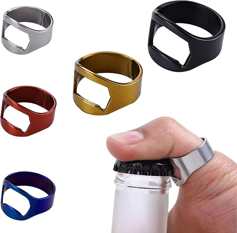 YUTOU Abrelatas de botella de acero inoxidable para abrebotellas de cerveza, anillo de 22 mm, abridor de botellas de cerveza portátil, para restaurante, camarero, barman, fiesta de vacaciones — Vino y mesa festiva
