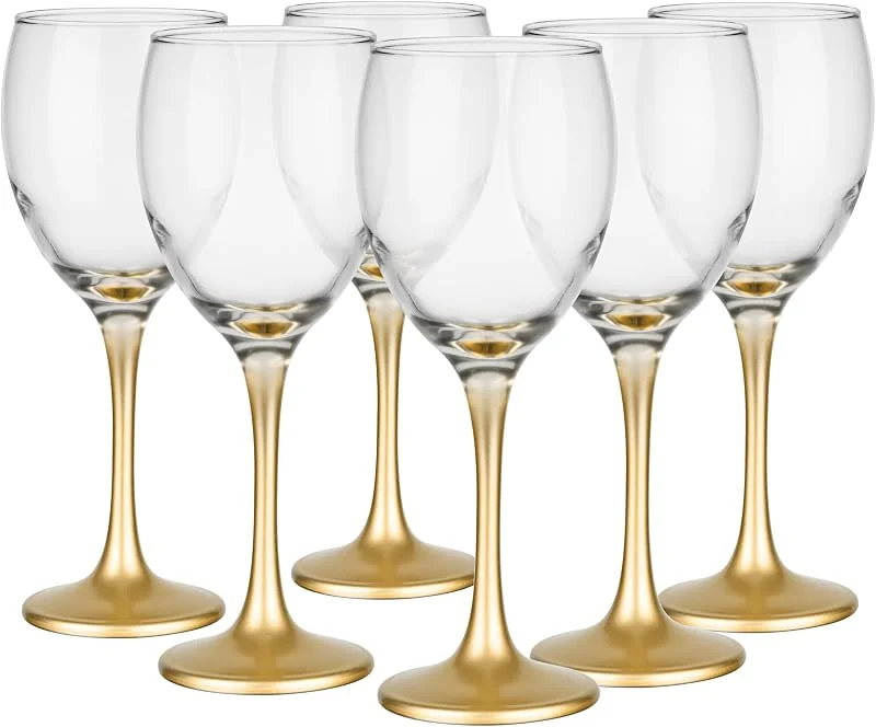 Visita la tienda de Glasmark KROSNO 1992 Glasmark KROSNO 1992 Juego De 6 Copas De Vino De 0, 3 L Vino Tinto Y Blanco Aptas Para Lavavajillas Transparente Oro 6 x 300ml — Vino y mesa festiva