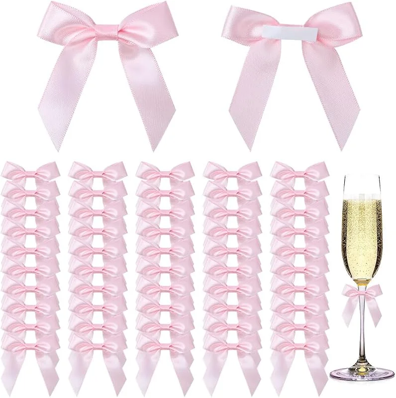 AOOSA 50 Piezas Mini Lazos, 6 cm Lazos Pequeños (Rosa) — Envoltorio regalo