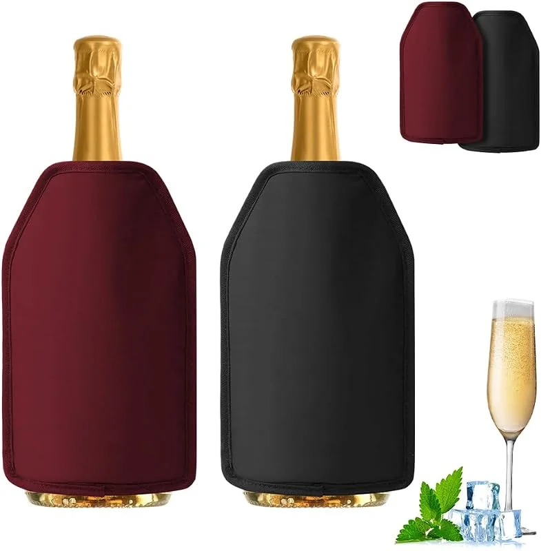 VOHESEA Enfriador de vino: 2 unidades enfriador de botellas de vino, enfriamiento extra largo — Vino y mesa festiva