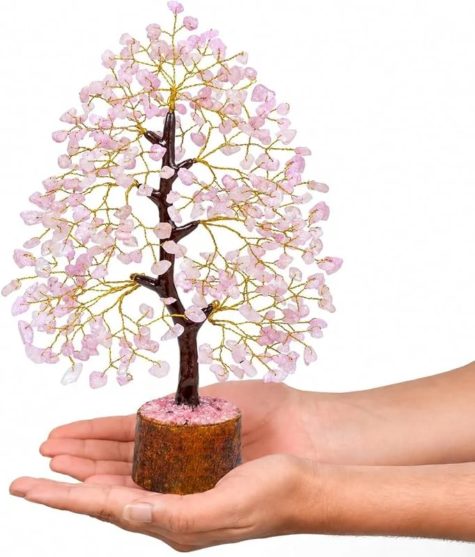Visita la tienda de Crocon Cuarzo Rosa Árbol de la vida piedras preciosas Árbol cristal regalo mujer — Decoracion Navidad