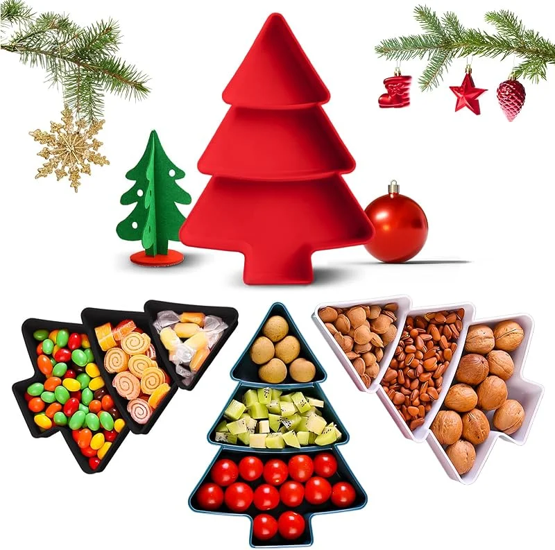Dwafill Bandeja Navideña, Dwafill Plato de Navidad, Plato de Frutas, Plato Navideño para Repostería, Snacks, Platos Navidad, Platos Navideño de Nueces — Adviento y mesa