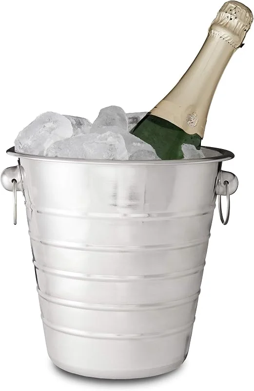 Visita la tienda de Relaxdays Relaxdays Enfriador Botellas Vino, Cubitera con Asa, Champanera, Refrigerador, Acero Inoxidable, Ø 21, 5 cm, Plástico — Vino y mesa festiva