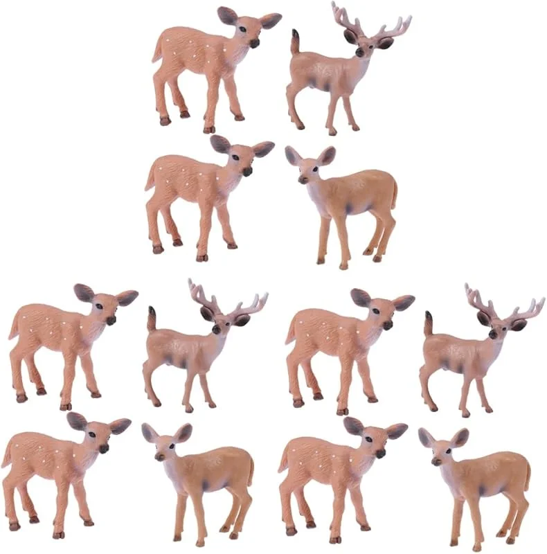 Visita la tienda de ABOOFAN ABOOFAN 12 Piezas Figuras De Renos De Navidad Adornos Navideños De Mesa Mini Figuras De Ciervos Animal Mini Figuritas De Renos para Manualidades Figurilla Niño Decorar Árbol De Navidad — Decoracion Navidad