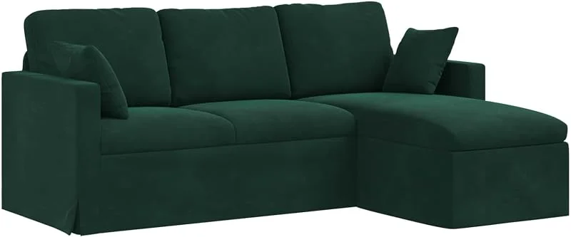 Visita la tienda de vidaXL vidaXL Sofá Verde Oscuro 198 x 134 x 80 cm Terciopelo — Decoracion Navidad