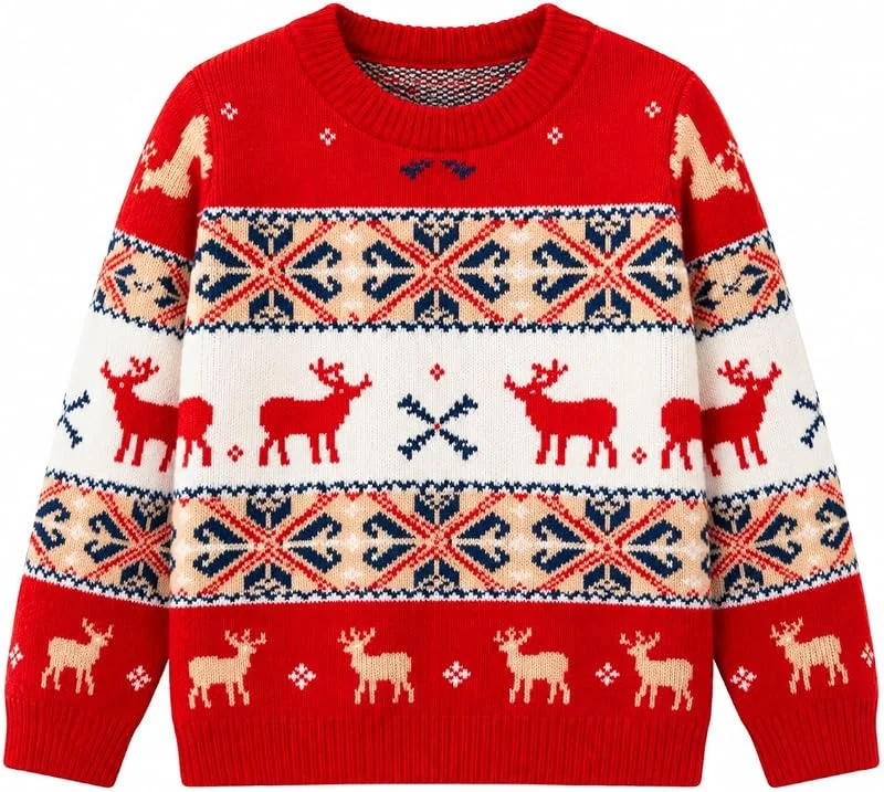 Visita la tienda de JYC CREATIVE Jersey Navideño Familiar con Renos Rojo Invierno — Ropa Navidad