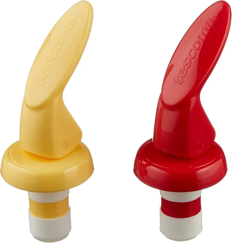 Visita la tienda de Tescoma Tescoma Presto Tapón Hermético para Botellas, Plástico, Rojo, 17x11.5x3.6 cm, 2 Unidades — Vino y mesa festiva