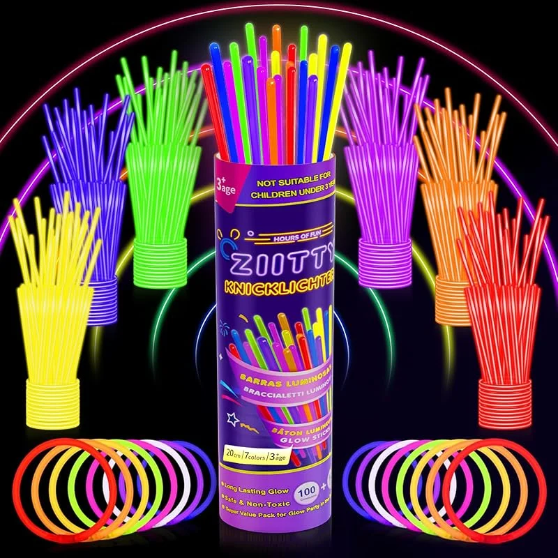 Visita la tienda de Ziitty Ziitty Barras Luminosas, 100 Pulseras Luminosas Fluorescentes y 100 Conectores, Neon Kits para Crear Pulseras y Collares, Fiesta Nochevieja Navidad Boda Cumpleaños Decoracion Regalo para Niños Adultos — Luces Navidad