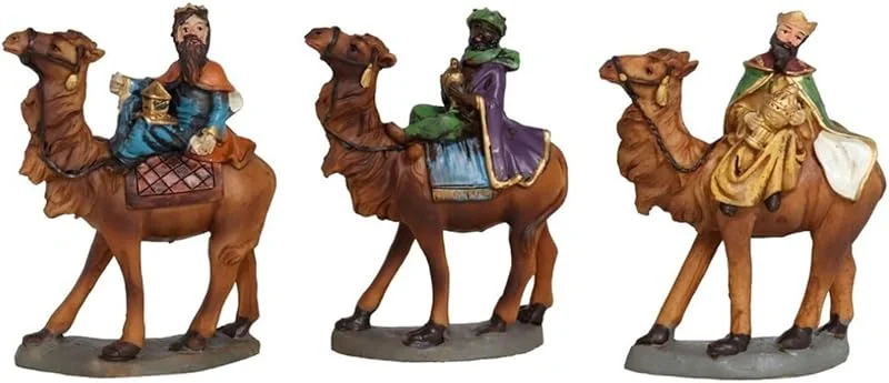 Visita la tienda de AC AC - Set de 3 Reyes Magos de Resina para belén navideño, Figuras Decorativas Nacimiento, Pesebre, Navidad, decoración Tradicional, 8 x 10 cm. — Decoracion Navidad