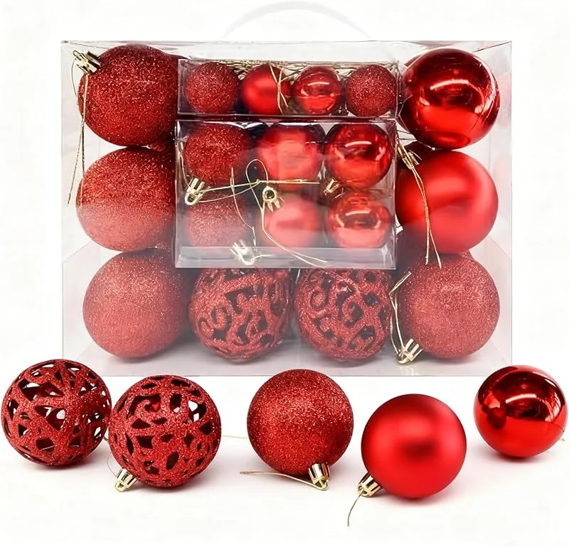Windfromort Bolas De Navidad, 50 Piezas, Plástico Irrompible, para Árbol, 3, 4, 6 cm — Decoracion Navidad