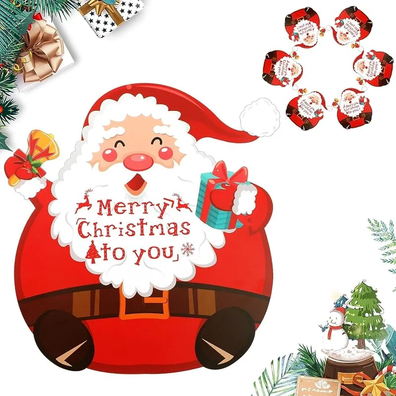 Pwsap 6PCS Manteles Individuales de PVC Navideños, Forma Creativa de Papá Noel, Salvamanteles Individuales Rojos Lavable, Resistentes al Calor, para Cocina, Mesa de Comedor — Hogar y cocina