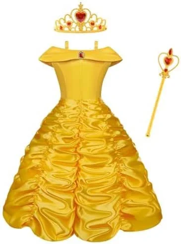 Vicloon Vestido de Princesa, 3 Pcs Disfraz Princesa Niña con Accesorios — Ropa Navidad