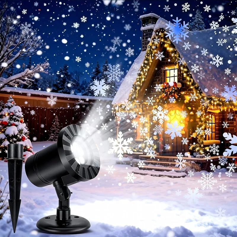Tarswesi Proyector LED Navidad, Luces Proyector de Navidad Impermeabl IP65, Lámpara de Proyección Copos de Nieve Exterior para Valentín, Cumpleaños, Boda, Decoración navideña, Fiesta — Luces Navidad