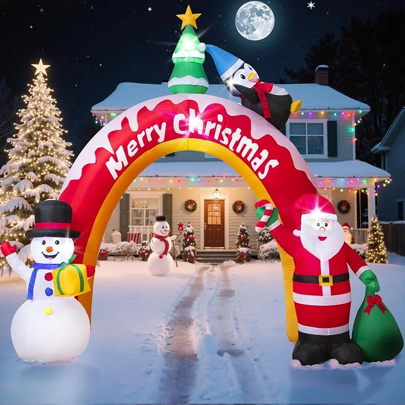 Visita la tienda de Wothfav 305CM, 10FT Arco Navideño Hinchable de Pingüino con Luces LED, Decoración de Navidad para Interiores y Exteriores, Decoración de Pingüinos, Decoración de Jardín y Patio para Las Fiestas — Adviento y mesa