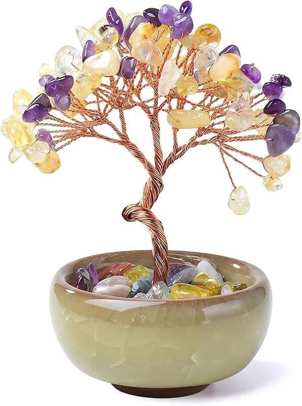 HIVTE Árbol de la Vida de Cristal Ametrina, Home Decor para Decoración Hogar — Decoracion Navidad