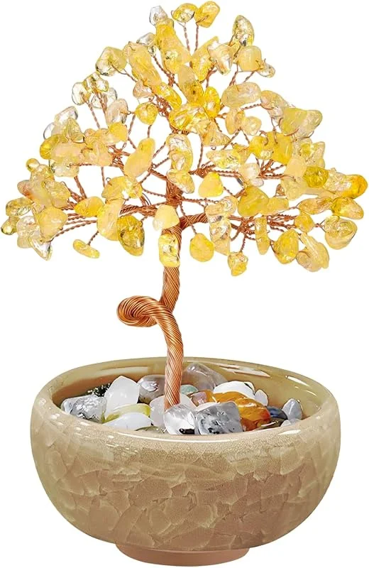 Visita la tienda de VLYX Árbol de la Vida de Cuarzo Rosa - Árbol de la Suerte Artesanal con Piedras Preciosas, Decoración Energética para Hogar u Oficina — Decoracion Navidad