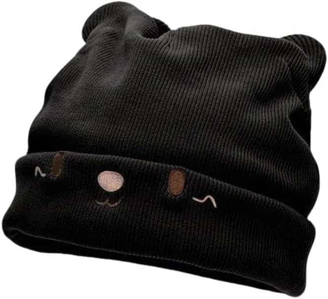 Jiujiutu Gorros de punto para mujer de invierno con gorras de forro polar, gorro de invierno fino para hombre, diseño de orejas de gato, gorra deportiva para senderismo, 54-59 cm — Ropa Navidad