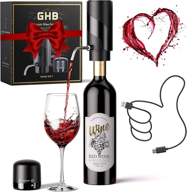 Visita la tienda de GHB GHB Aireador de Vino Electrico Recargable — Vino y mesa festiva