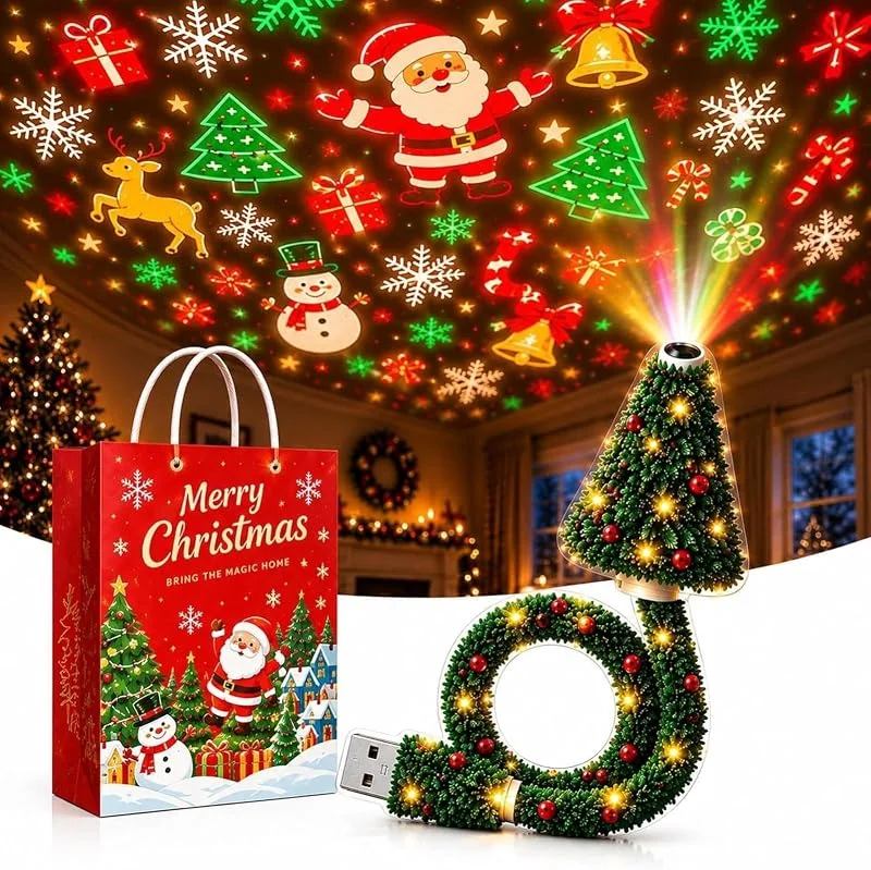 Nidanteng luces de proyector navideñas interior, proyector Navidad plug and play — Luces Navidad