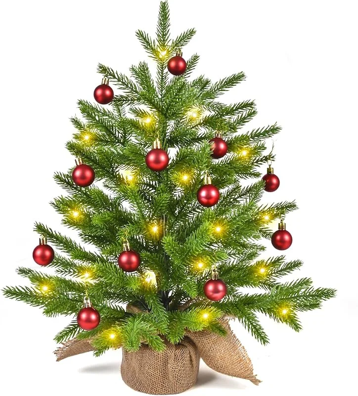 Visita la tienda de Beinhome 55CM Arbol Navidad Pequeño Artificial con Bolas Navideñas, 20 Luces LED, Beinhome Mini Christmas Tree Decoración para Centro de Mesa Navidad Partido Casa Hogar Oficina — Decoracion Navidad