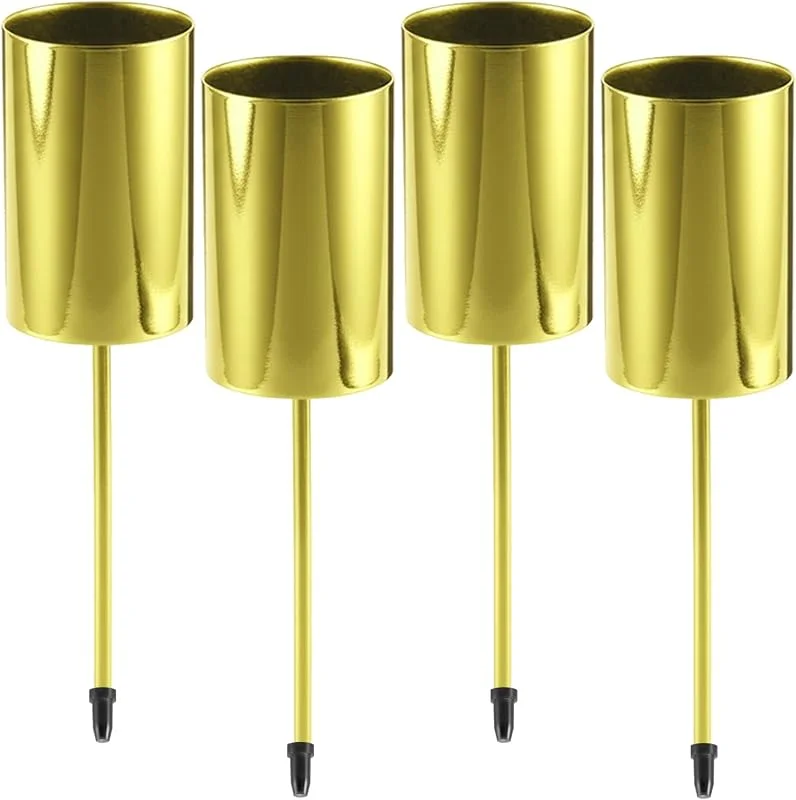 exatta 4 Piezas Candelabros para Vela, Candelabro Dorado, Portavelas de Metal — Adviento y mesa