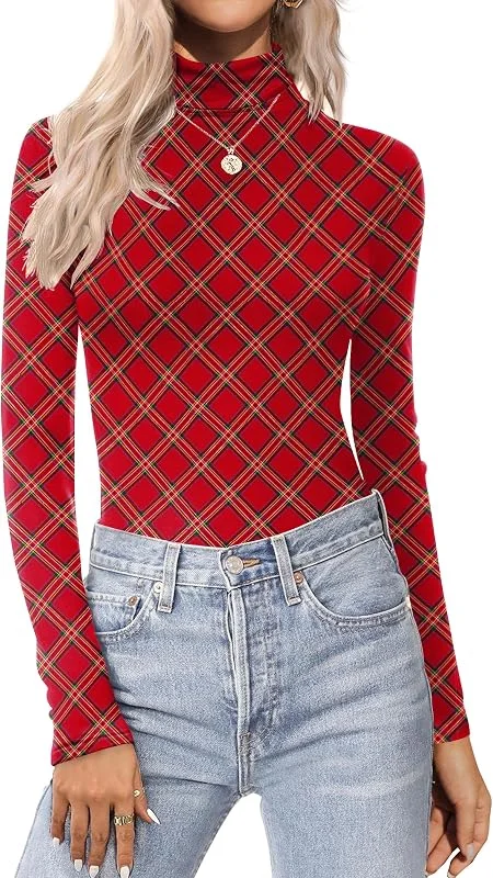 Visita la tienda de Zeagoo Zeagoo Camiseta Cuello Alto Mujer Manga Larga Termica Jersey Invierno Fino — Ropa Navidad