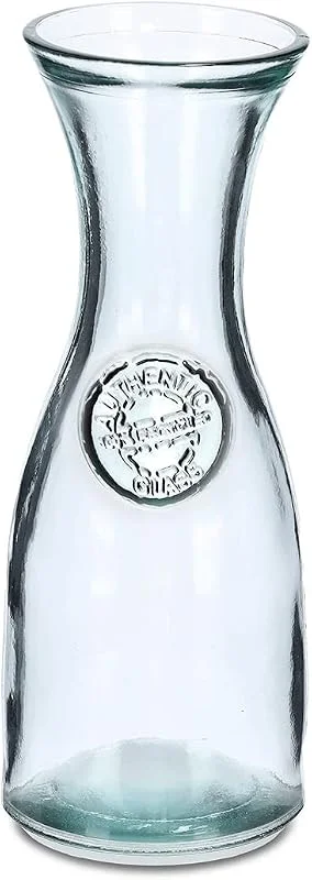 Zeller 19586 - Jarra de cristal reciclado (800 ml, diámetro aprox. 9, 5 x 25, 3 cm), diseño de jarra de vino — Vino y mesa festiva