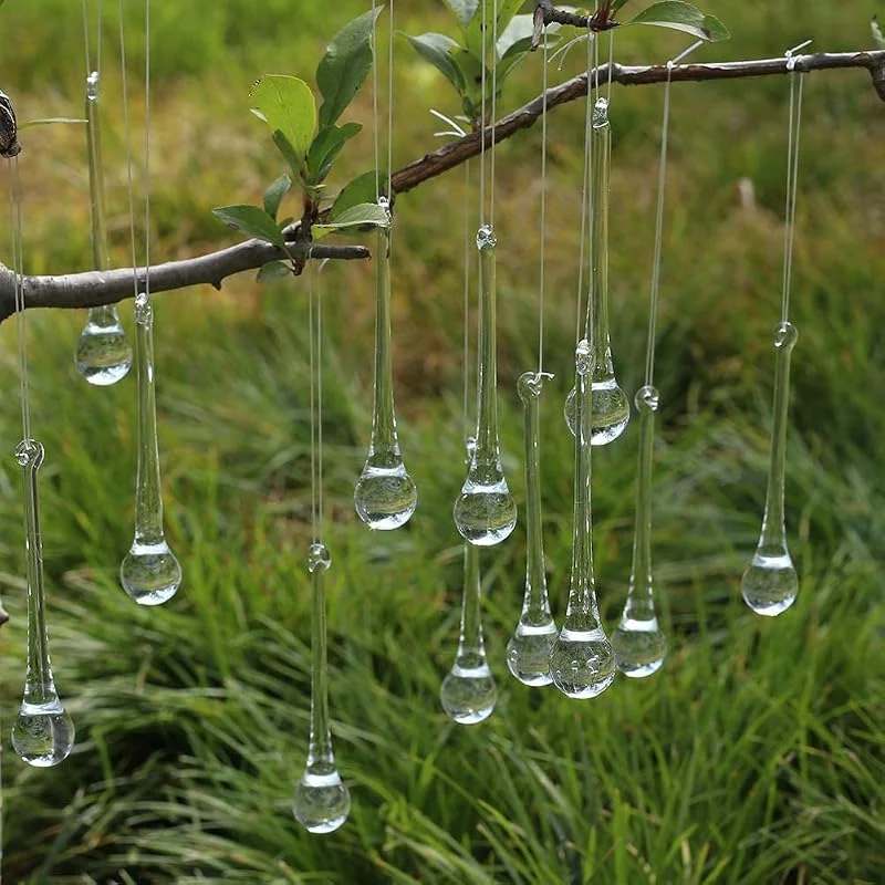 DAHI Lot de 8 Adornos para Árbol de Navidad, Diseño de Carámbanos de Cristal - Gota de Hielo - Colgantes de Cristal (Gota 30 mm) — Decoracion Navidad