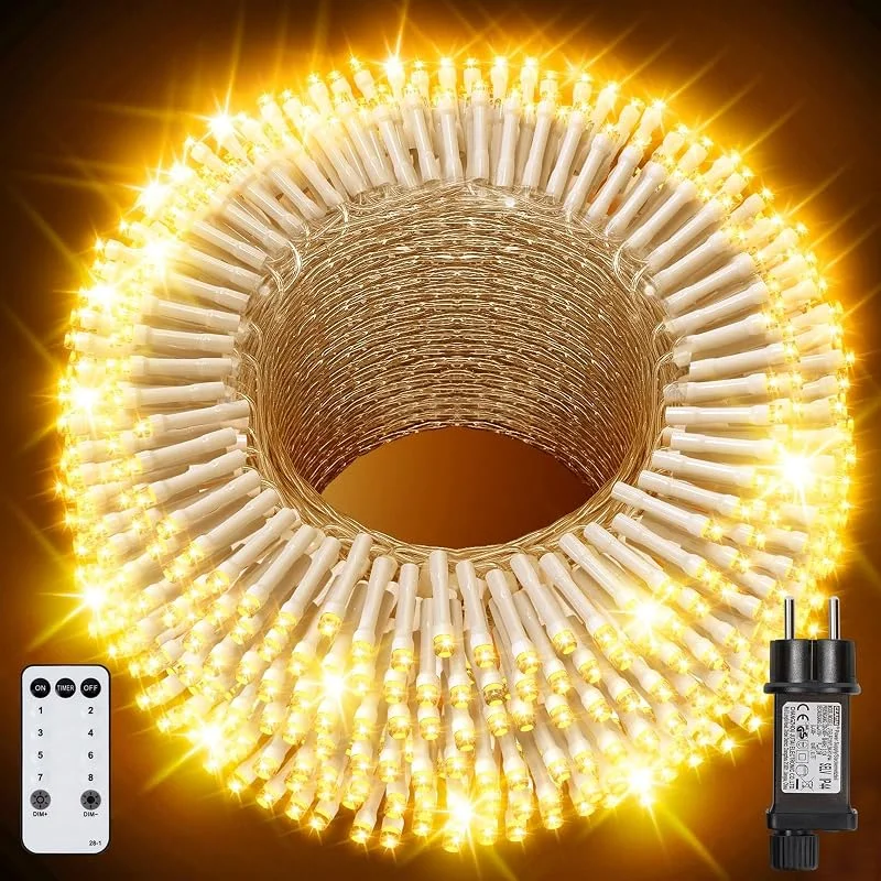 YAGOPAL Luces Navidad Exterior, YAGOPAL 100M 800 LED Cadena de Luces Colores 8 Modos Impermeable Christmas Halloween Guirnalda Luces para Arboles de Navidad Fiesta Boda Patio Jardine Terraza