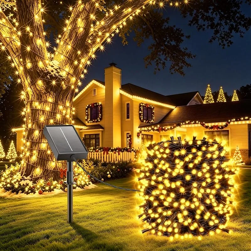 Giliwosy Guirnaldas Luces Exterior Solar, 22M 200 LED Luces Solares Exterior, 8 Modos — Luces Navidad
